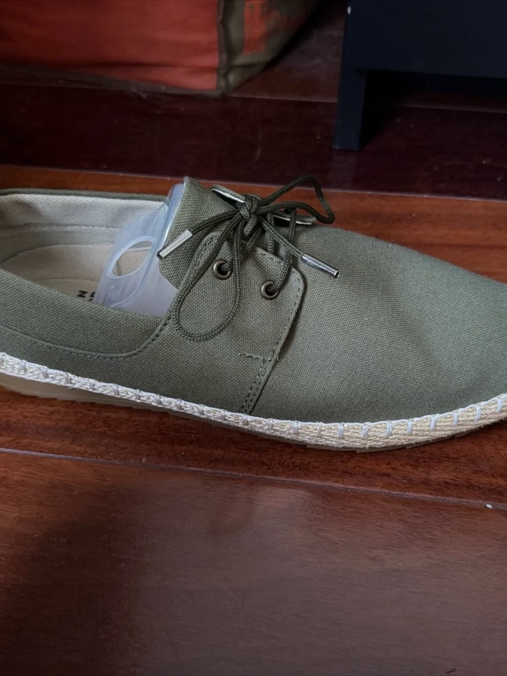 Olive Green Canvas Boat Shoes